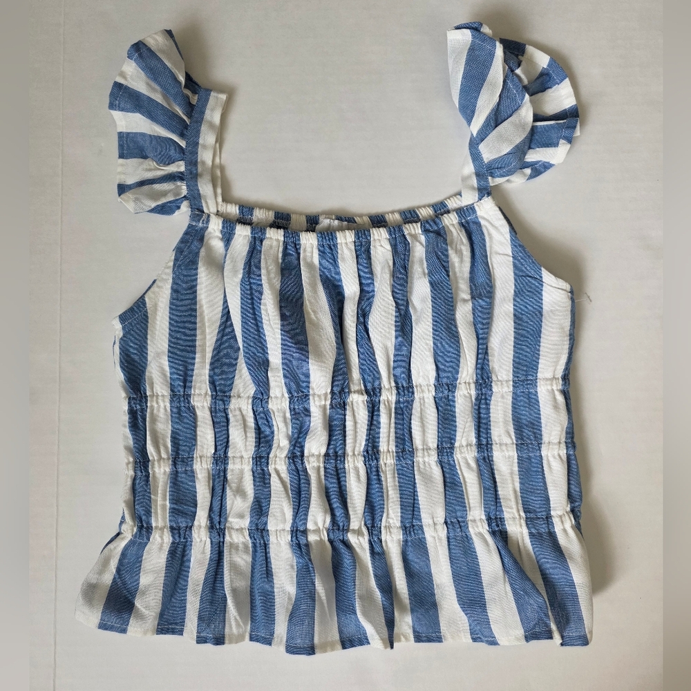 Rare Editions Blue and White Striped Top Sise 14 Lake New